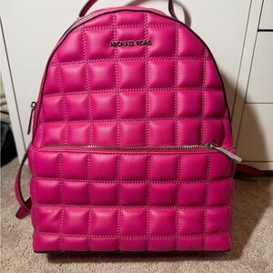 Michael Kors Hot Pink Quilted Backpack